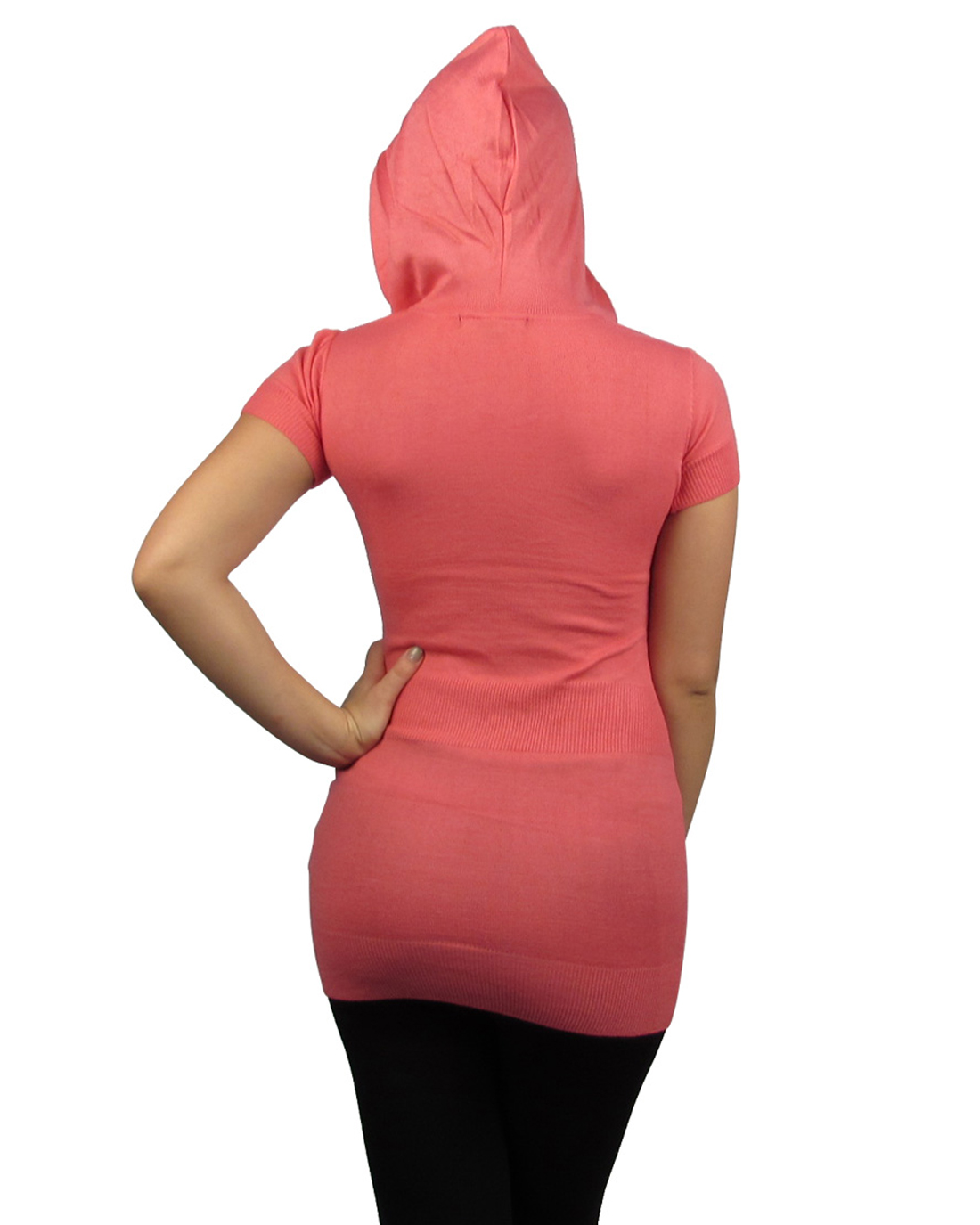 Tunic short sleeve hoodie